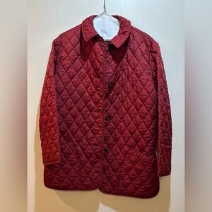 Burberry Burgundy Quilted Jacket Size Small